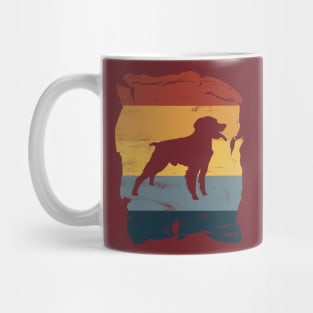 Brittany Spaniel Distressed Vintage Retro Silhouette Mug